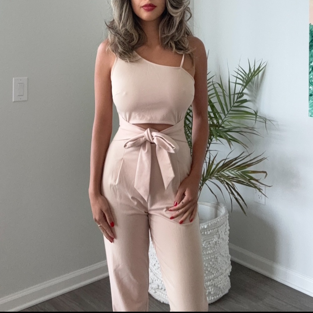 Nude Colored Kittenish Jumpsuit